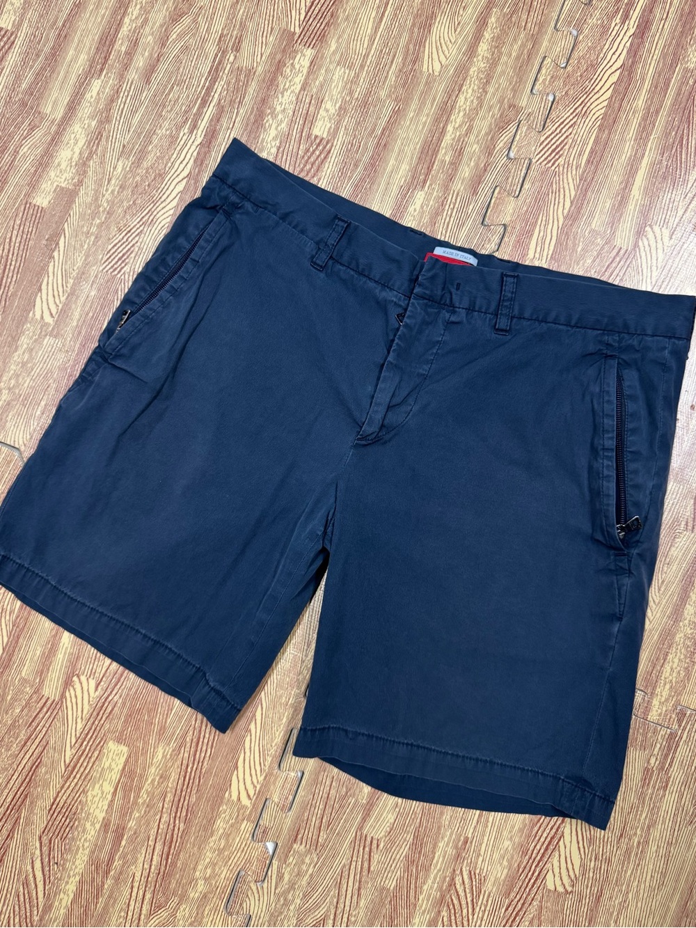 2008 Prada Mens Khaki Shorts Italy Size 48 US 32 Luxury Stretch Cotton 7”